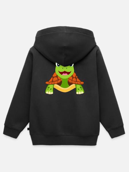 Schildkröte Schildkröten - Premium børne zip-hættetrøje økologisk - sort