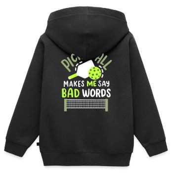 Pickleball-Spieler Paddleball - Kinder Premium Organic Zip Hoodie - Schwarz - Hinten - AI Model Kid Male (0cm)