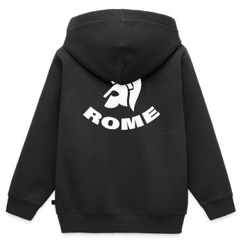 ROME - Sweat Premium à capuche zippé enfant bio - noir - Dos - AI Model Kid Male (0cm)