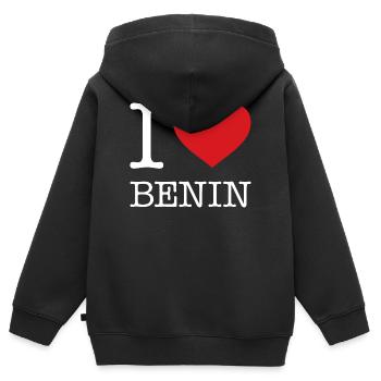 J’ADORE LE BÉNIN - Sweat Premium à capuche zippé enfant bio - noir - Dos - AI Model Kid Male (0cm)