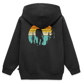 Hiker silhouette at retro bedtime - Kids Premium Organic Zip-up Hoodie - black - Back - AI Model Kid Male (0cm)