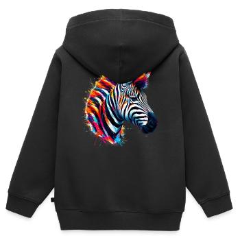 Zebra - Kinder Premium zip hoodie biologisch - zwart - Achter - AI Model Kid Male (0cm)