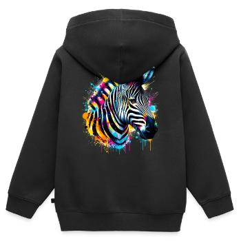 Zebra - Kinder Premium zip hoodie biologisch - zwart - Achter - AI Model Kid Male (0cm)