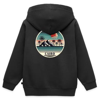 Cairo Egypt Pyramids Desert - Kids Premium Organic Zip-up Hoodie - black - Back - AI Model Kid Male (0cm)