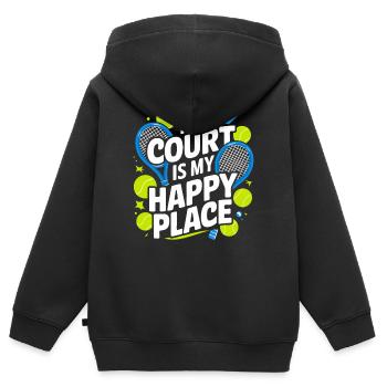 Le tribunal est mon lieu de bonheur - Sweat Premium à capuche zippé enfant bio - noir - Dos - AI Model Kid Male (0cm)