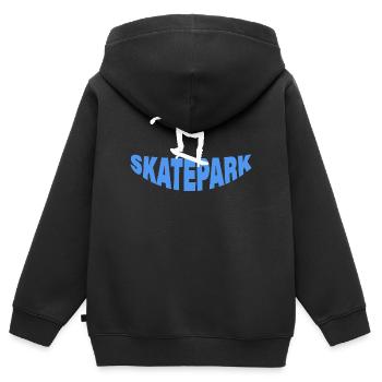 SKATEPARK - Sweat Premium à capuche zippé enfant bio - noir - Dos - AI Model Kid Male (0cm)