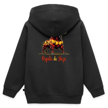 Der Stolz Ibiza Flagge Design - Kinder Premium Organic Zip Hoodie - Schwarz - Hinten - AI Model Kid Male (0cm)