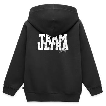 Team Ultra 100M Traillauf Ultramarathon Ultra Run - Kinder Premium Organic Zip Hoodie - Schwarz - Hinten - AI Model Kid Male (0cm)