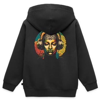 Buddha - Kinder Premium Organic Zip Hoodie - Schwarz - Hinten - AI Model Kid Male (0cm)