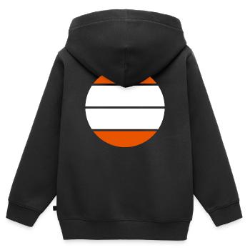 Sandwich - Kinder Premium Organic Zip Hoodie - Schwarz - Hinten - AI Model Kid Male (0cm)