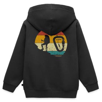 Mountaineer Mountagnes Rocks - Kids Premium Organic Zip-up Hoodie - black - Back - AI Model Kid Male (0cm)