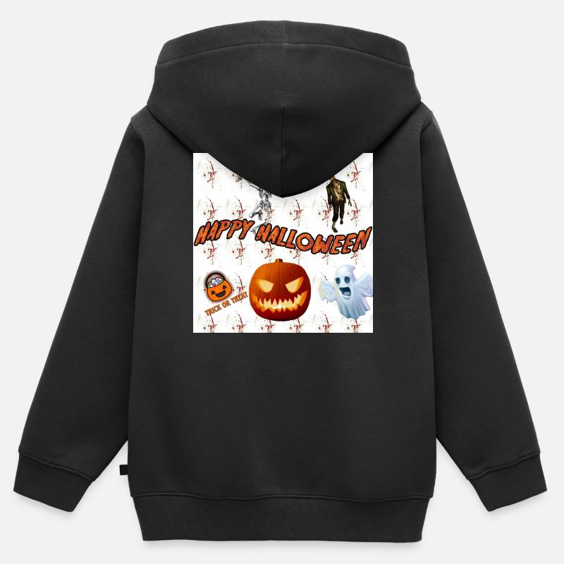 Joyeux Halloween Version 3 - Sweat Premium à capuche zippé enfant bio - noir