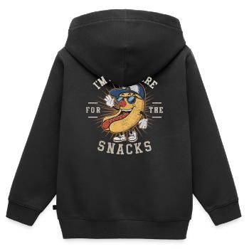 Football - Lustig Je suis juste là pour les collations - Sweat Premium à capuche zippé enfant bio - noir - Dos - AI Model Kid Male (0cm)