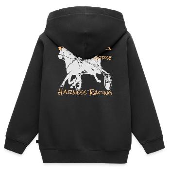 Traber trabrennen - Kinder Premium Organic Zip Hoodie - Schwarz - Hinten - AI Model Kid Male (0cm)