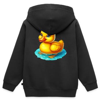 Caneton Canard Canard Canard - Sweat Premium à capuche zippé enfant bio - noir - Dos - AI Model Kid Male (0cm)
