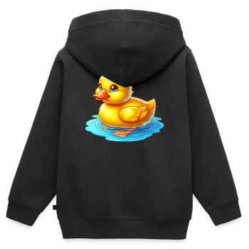 Caneton Canard Canard Canard - Sweat Premium à capuche zippé enfant bio - noir - Dos - AI Model Kid Male (0cm)