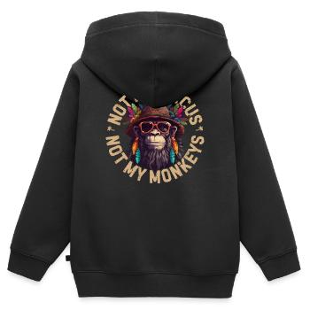 Not my circus, not my monkeys - Sweat Premium à capuche zippé enfant bio - noir - Dos - AI Model Kid Male (0cm)