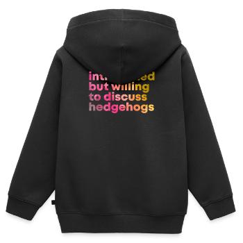 Igel Igel Igel Igel - Kinder Premium Organic Zip Hoodie - Schwarz - Hinten - AI Model Kid Male (0cm)