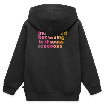 Waschbär Waschbär Waschbär - Kinder Premium Organic Zip Hoodie - Schwarz - Hinten - AI Model Kid Male (0cm)