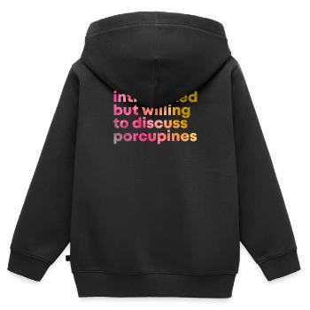 Stachelschwein - Kinder Premium Organic Zip Hoodie - Schwarz - Hinten - AI Model Kid Male (0cm)