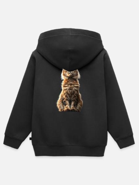 Maine Coon Cat Cat Moeder Cat Maine Coon Cats - Kinder Premium zip hoodie biologisch - zwart