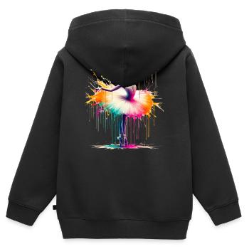 Balletttänzerin mit Tutu - Kinder Premium Organic Zip Hoodie - Schwarz - Hinten - AI Model Kid Male (0cm)
