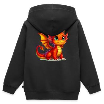 Dragon - Kids Premium Organic Zip-up Hoodie - black - Back - AI Model Kid Male (0cm)