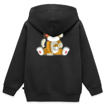 Bandage pour chien - Sweat Premium à capuche zippé enfant bio - noir - Dos - AI Model Kid Male (0cm)