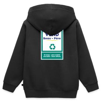 Verkauft den Schwiegervater - Kinder Premium Organic Zip Hoodie - Schwarz - Hinten - AI Model Kid Male (0cm)