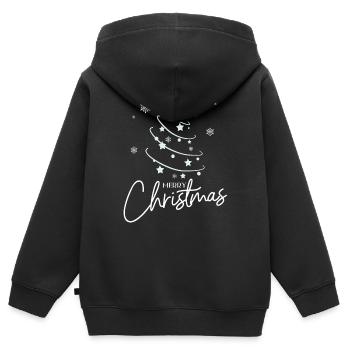 Weihnachtsstern Spirale Stil - Kinder Premium Organic Zip Hoodie - Schwarz - Hinten - AI Model Kid Male (0cm)