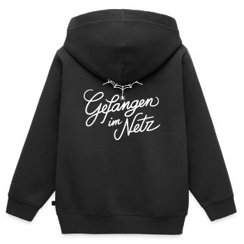 Gefangen im Netz - Kinder Premium Organic Zip Hoodie - Schwarz - Hinten - AI Model Kid Male (0cm)