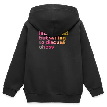 Échecs Échecs Échecs - Sweat Premium à capuche zippé enfant bio - noir - Dos - AI Model Kid Male (0cm)