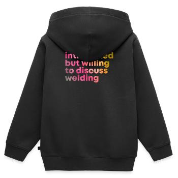 Schweißen Schweißen Schweißen - Kinder Premium Organic Zip Hoodie - Schwarz - Hinten - AI Model Kid Male (0cm)