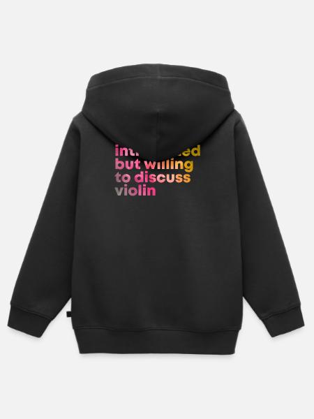 Violon Violon Violon - Sweat Premium à capuche zippé enfant bio - noir