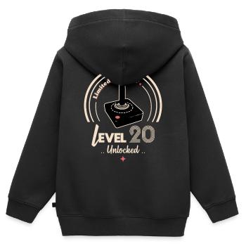 Design rétro joystick édition limitée - Sweat Premium à capuche zippé enfant bio - noir - Dos - AI Model Kid Male (0cm)
