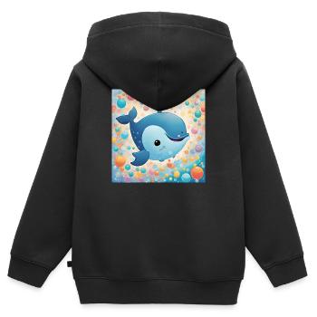 Baby poster, nursery, infant - Kids Premium Organic Zip-up Hoodie - black - Back - AI Model Kid Male (0cm)