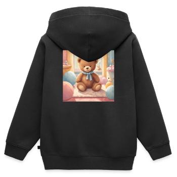 Teddy Bear Poster, Baby, Child, Infant - Kids Premium Organic Zip-up Hoodie - black - Back - AI Model Kid Male (0cm)