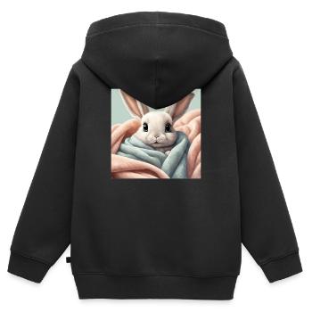 cute bunny poster, baby, child, infant - Kids Premium Organic Zip-up Hoodie - black - Back - AI Model Kid Male (0cm)