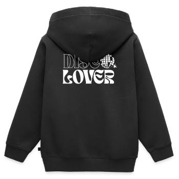 Design de boule disco rétro et d’étoiles de l’espace - Sweat Premium à capuche zippé enfant bio - noir - Dos - AI Model Kid Male (0cm)