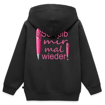 Brieffreundschaft - Kinder Premium Organic Zip Hoodie - Schwarz - Hinten - AI Model Kid Male (0cm)