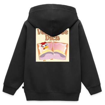 Vermisse Dich - Fernbeziehung - Kinder Premium Organic Zip Hoodie - Schwarz - Hinten - AI Model Kid Male (0cm)