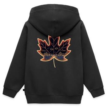 Ahornblatt - Kinder Premium Organic Zip Hoodie - Schwarz - Hinten - AI Model Kid Male (0cm)