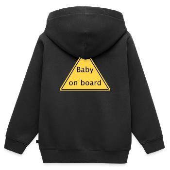 Bébé à bord - Sweat Premium à capuche zippé enfant bio - noir - Dos - AI Model Kid Male (0cm)