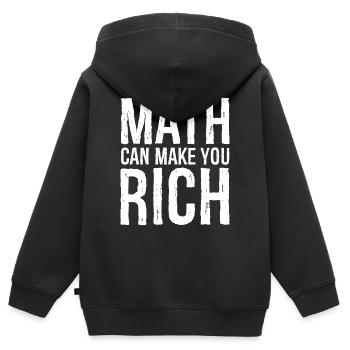 Mathematik kann reich machen - Kinder Premium Organic Zip Hoodie - Schwarz - Hinten - AI Model Kid Male (0cm)