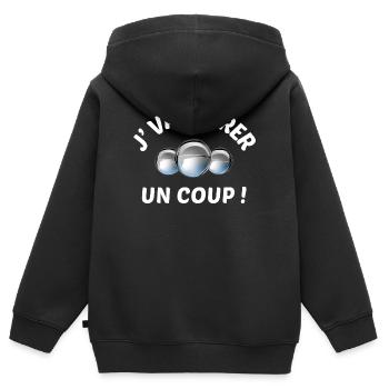 Petanque-Kugeln, Petanque, Schalen - Kinder Premium Organic Zip Hoodie - Schwarz - Hinten - AI Model Kid Male (0cm)
