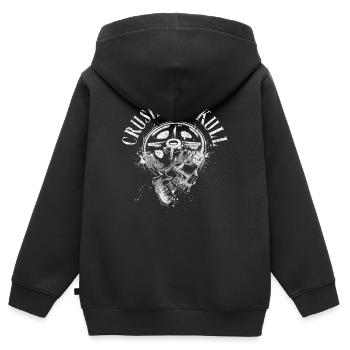 Crushing Skull Powerlifting - Kids Premium Organic Zip-up Hoodie - black - Back - AI Model Kid Male (0cm)