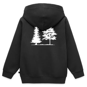 Baum Fichte Wald Camping Natur Mischwald Kiefer - Kinder Premium Organic Zip Hoodie - Schwarz - Hinten - AI Model Kid Male (0cm)