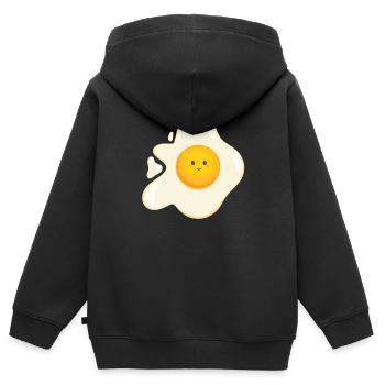 Süßes Spiegelei - Kinder Premium Organic Zip Hoodie - Schwarz - Hinten - AI Model Kid Male (0cm)