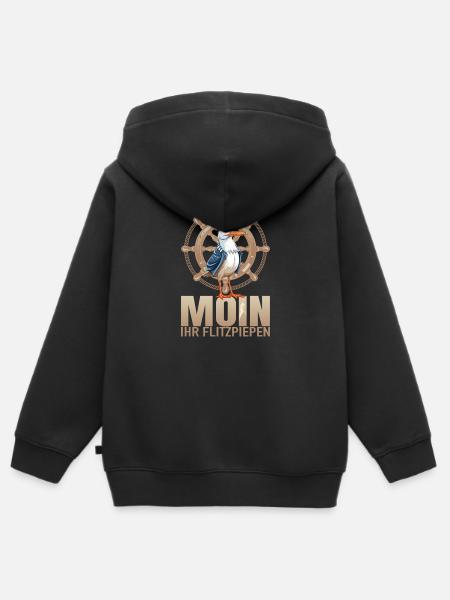 Moin ihr Flitzpiepen - Kinder Premium Organic Zip Hoodie - Schwarz