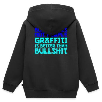 Frieden Graffiti - Kinder Premium Organic Zip Hoodie - Schwarz - Hinten - AI Model Kid Male (0cm)